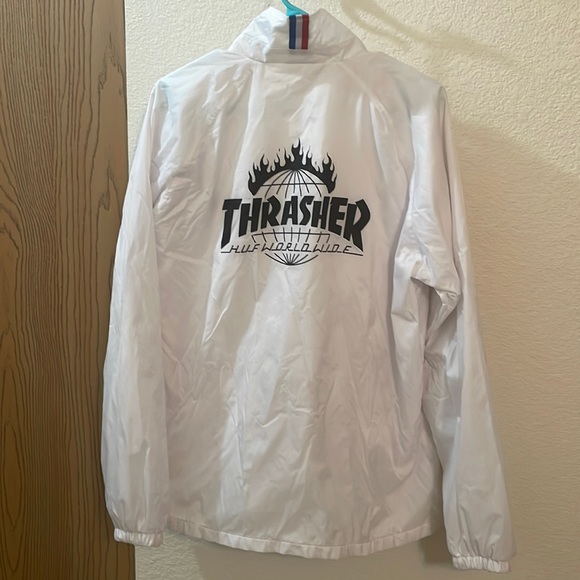 HUF Other - HUF Thrasher Huf World-wide White Wind Breaker Jacket Size Medium